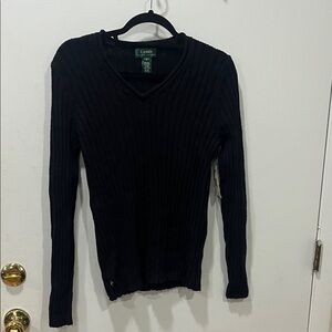 Lauren Ralph Lauren Black V-Neck Sweater